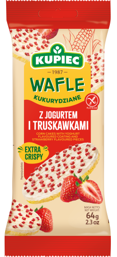 Kupiec WAFLE KUKURYDZIANE 64g JOGURTOWE Z TRUSKAWKĄ