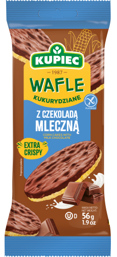 Kupiec WAFLE KUKURYDZIANE 56g Z CZEKOLADĄ MLECZNĄ