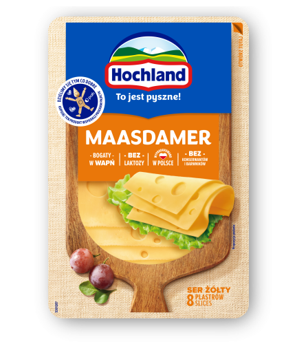 Ser żółty plastry Maasdamer Hochland 135 g Ser żółty plastry Maasdamer Hochland 135g