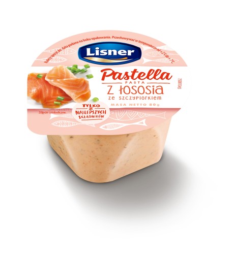 Lisner Pastella z łososiem i szczypiorkiem 80 g Lisner PASTELLA 80g z ŁOSOSIA ZE SZCZY[6]