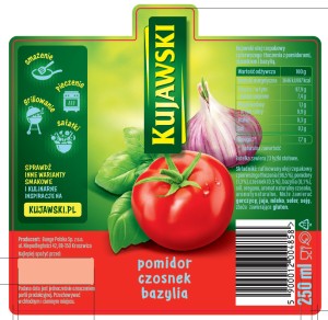 Kujawski olej pomidor, czosnek, bazylia 250 ml