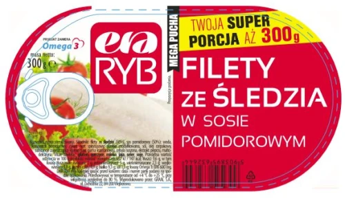 ERA RYB FILET ŚLEDŹ W S.POMIDOROWYM 300g  [8]