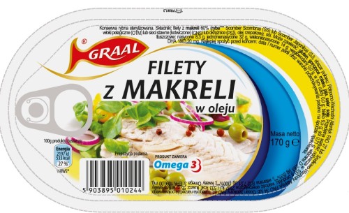 Graal FILETY Z MAKRELI 170g W OLEJU [15]