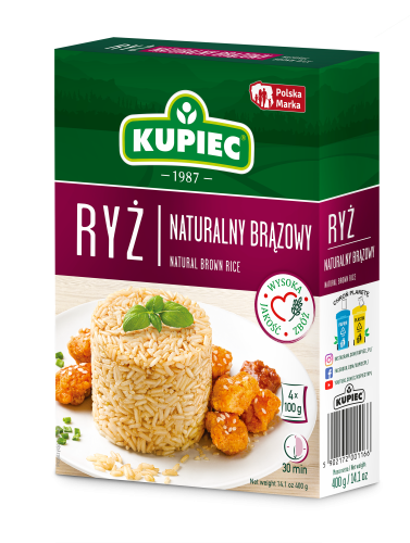 Kupiec RYŻ BRĄZOWY NATURALNY 4*100g   [12]