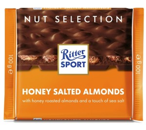 Ritter Sport czekolada mleczna z całymi migdałami sól i miód 100 g