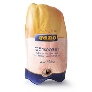 Pierś z gęsi mrożona klasa a, yano worek ok. 850 g