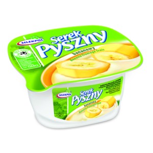 Serek homogenizowany Pyszny o smaku bananowym 140 g Mlekpol