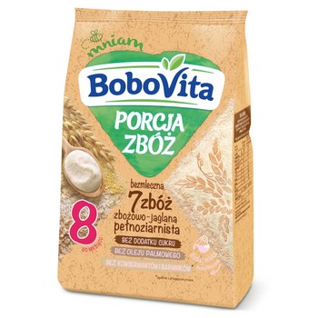 BoboVita Porcja Zbóż Kaszka bezmleczna 7 zbóż zbożowo-­jaglana po 8 miesiącu 170 g 651529_0_1746747483557.jpg