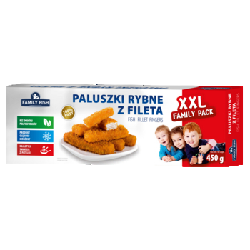 Paluszki rybne z fileta ryb białych panierowane 450g FAMILY FISH