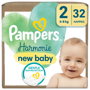 Pampers Harmonie Baby Pieluszki, rozmiar 2, 32 sztuki, 4 kg-8 kg