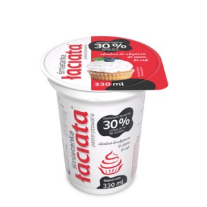 Śmietanka Łaciata 30% pasteryzowana kubek 330 ml