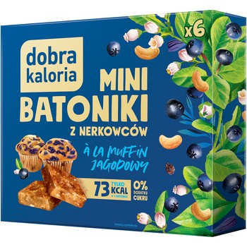 Dobra kaloria Mini batoniki z nerkowców ala muffin jagodowy 6 sztuk 102 g 829488_0_1746751797062.jpg