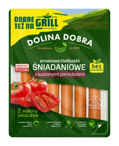 Smakowe kiełbaski śniadaniowe z suszonymi pomidorami 200 g Dolina Dobra