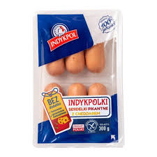 Indykpolki serdelki pikantne z cheddarem 300 g Indykpol