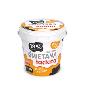 Śmietana Łaciata 18% 1 kg