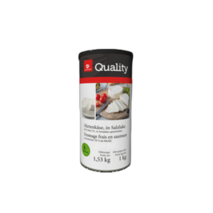 TGQ Ser pasterski, dojrzewający w zalewie solankowej 55% tłuszczu w suchej masie, krojony w krążki ok. 4-5 szt. Zawiera mleko 1 kg