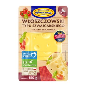 Ser Włoszczowski plasterkowany - ser podpuszczkowy dojrzewający typu szwajcarskiego 150 g