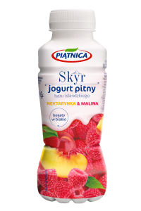 Jogurt pitny Skyr nektarynka-malina Piątnica 330 ml