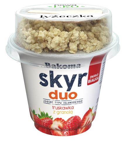 Skyr duo Jogurt typu islandzkiego truskawka z granolą 215 g 1226167.png