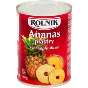 Ananas plastry 580 ml Rolnik