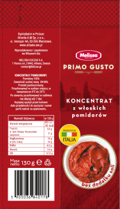 Melisssa Primo Gusto Koncentrat pomidorowy 130 g tuba