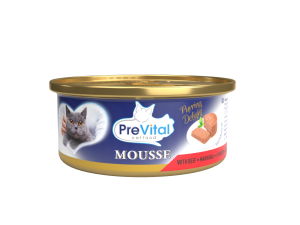 PreVital mini puszka - Mus dla dorosłych kotów z wołowiną 85 g