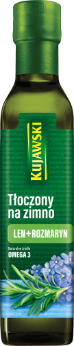 Kujawski olej lniany tłoczony na zimno z rozmarynem 250 ml 1013908.png
