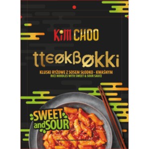 KIM CHOO tteokbokki kluski ryżowe z sosem słodko-kwaśnym 140 g (łagodne)