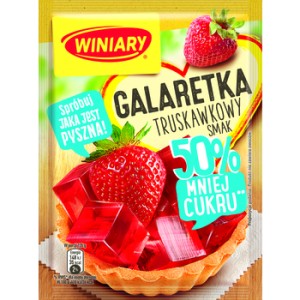 WINIARY Galaretka o smaku truskawkowym 50% mniej cukru 39 g