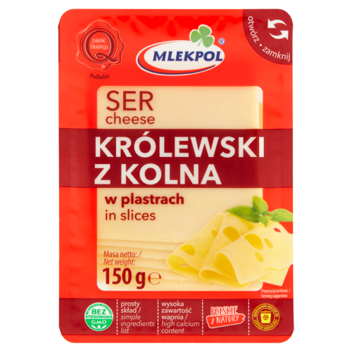 Ser żółty plastry Królewski z Kolna 150 g Mlekpol 2155.png
