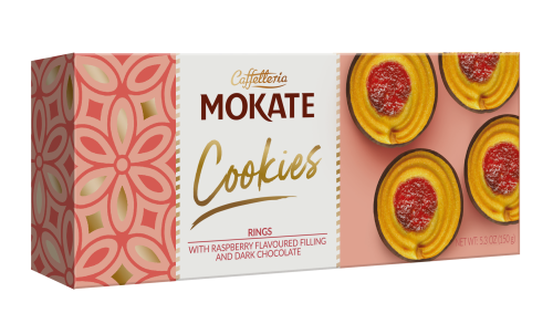 Caffeteria Mokate ringi z nadzieniem malinowym i ciemną czekoladą 150 g 1259615.png