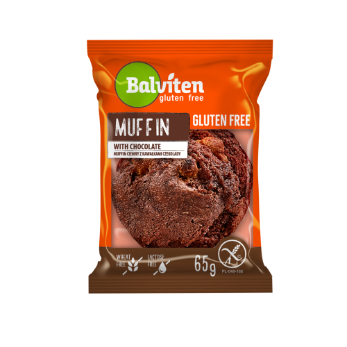 Balviten Muffin ciemny z kawałkami czekolady 65 g. Produkt bezglutenowy 1275160.png
