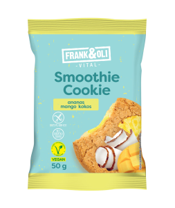 Frank & Oli Smoothie Cookie ciastko owsiane z nadzieniem z kokosa, ananasa i mango 50 g