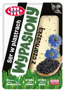 Mlekovita Ser Wypasiony z czarnuszką plastry 135 g