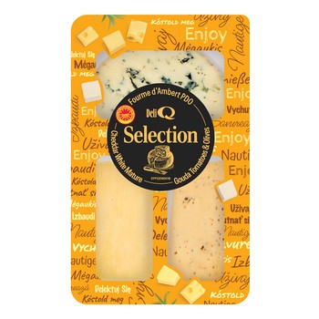 DELI Q SELECTION Cheddar Mature/ Fourme d'Ambert AOP/ Gouda Pomidory/Oliwki 200 g 348756_0_1746742378945.jpg