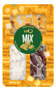 DELI Q MIX Cheddar Red kostki/ Ser kozi kostki/ Mini Salami Pleśniowe, 200 g