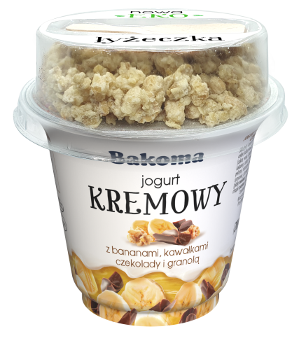 Jogurt Kremowy z bananami, kawałkami czekolady i granolą 230 g 1226213.png