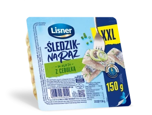 Śledzik na raz w oleju z cebulką XXL Lisner 150 g