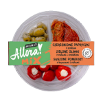 Allora Talerz mix antipasti 210 g oliwki zielone, suszone pomidory, papryczki czereśniowe