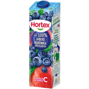 Hortex Sok 100% Jabłko Borówka Amerykańska karton 1 l