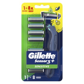 Gillette Sensor 3+ Sensitive Maszynka do golenia dla mężczyzn ergonomiczna rączka, 8 ostrzy wymiennych 444934_0_1746744222954.jpg