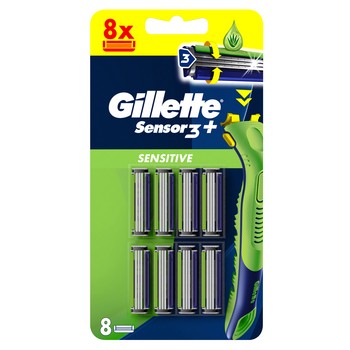 Gillette Sensor 3+Sensitive Ostrza wymienne do maszynki do golenia, 8 wkładów z 3 ostrzami 430433_0_1746743932490.jpg