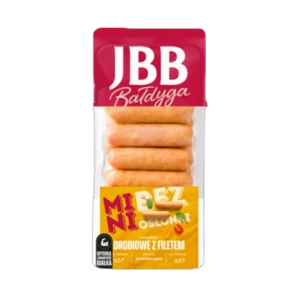 Kiełbaski drobiowe z filetem mini bez osłonki 180 g JBB