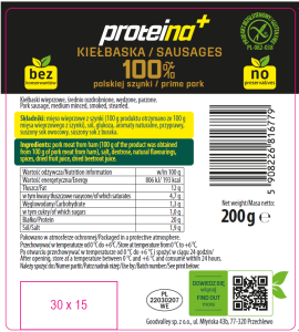 Kiełbaski proteina+ 200 g Dolina Dobra