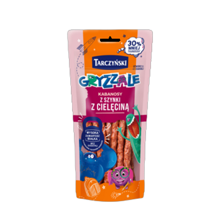 Gryzzale kabanoski z szynki z cielęciną Tarczyński 90 g Gryzzale kabanoski z szynki z cielęciną Tarczyński 90g
