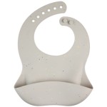 Canpol babies Śliniak silikonowy z kieszonką DOTS szary