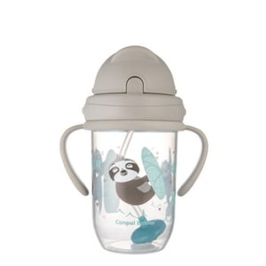 Canpol babies Kubek niekapek z rurką i odważnikiem 270 ml EXOTIC szary