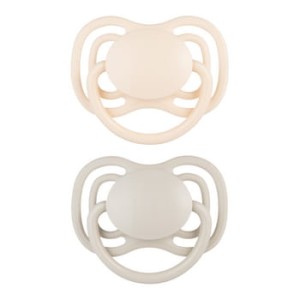 Canpol Babies Smoczek silikonowy 0-6m symetryczny DENTAL AIR 2 szt. kremowy