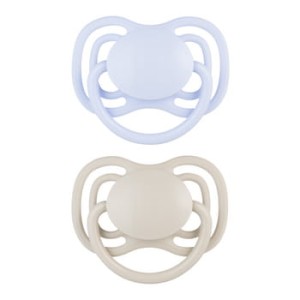 Canpol Babies Smoczek silikonowy 6-18m symetryczny DENTAL AIR 2 szt. niebieski