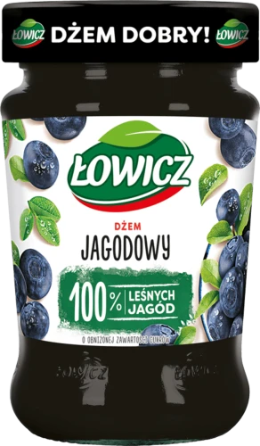 Dżem jagodowy o obniżonej zawartości cukrów Łowicz 280g